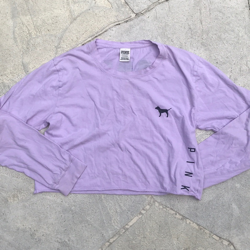 PINK long sleeve crop top